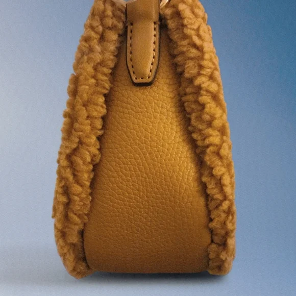 Michael Kors Carmela CrossBody Bag Chain Leather Shearling Faux Fur Trim NWT - Picture 4 of 15